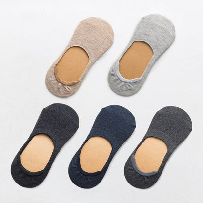 5 Pairs Spring Summer Women Socks Solid Color Fashion Wild Shallow Mouth Felmen Girls Female Invisible No Show Slipper Socks